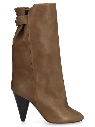 Shop Isabel Marant Lakfee Cone Heel Boots In Brown
