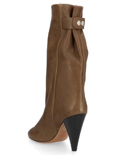 Shop Isabel Marant Lakfee Cone Heel Boots In Brown