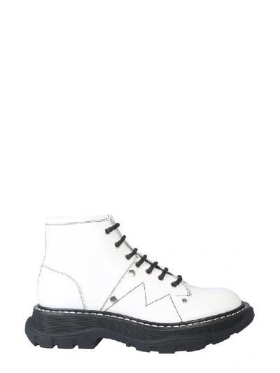 Shop Alexander Mcqueen Lace Up Ankle Boots In White