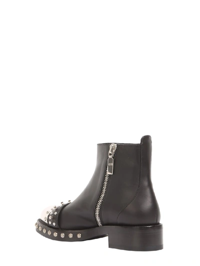 Shop Alexander Mcqueen Hobnail Embellished Boots In Black