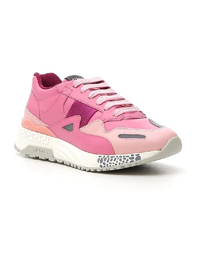 Shop Versace Achilles Low Top Sneakers In Pink
