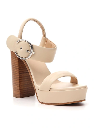 Shop Chloé Ankle Strap Sandals In Beige