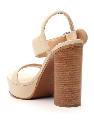 Shop Chloé Ankle Strap Sandals In Beige