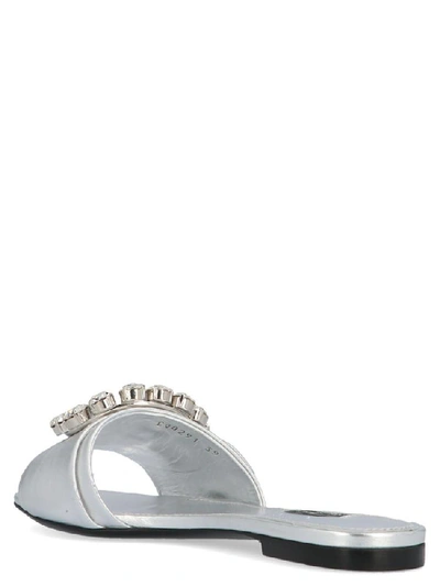 Shop Dolce & Gabbana Jewel Embellished Sandals In Silver