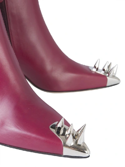 Shop Alexander Mcqueen Studded Detail Ankle Boots In Pink