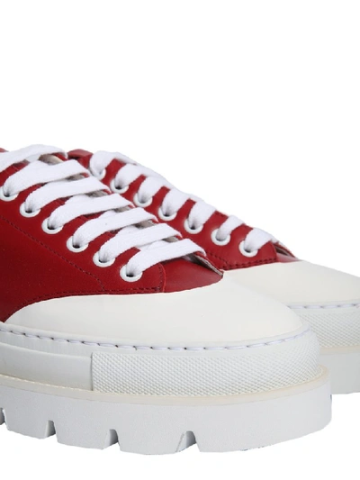 Shop Mm6 Maison Margiela Oversize Sole Sneakers In Red