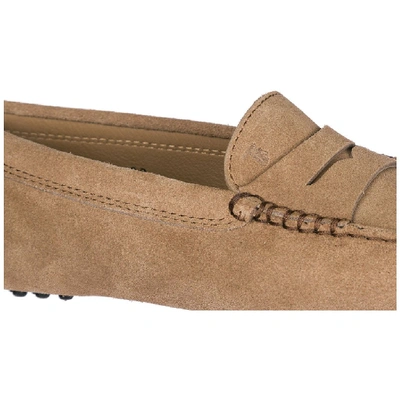 Shop Tod's Gommino Suede Loafers In Brown