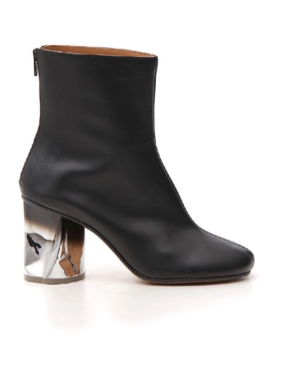 Shop Maison Margiela Contrast Heel Ankle Boots In Black