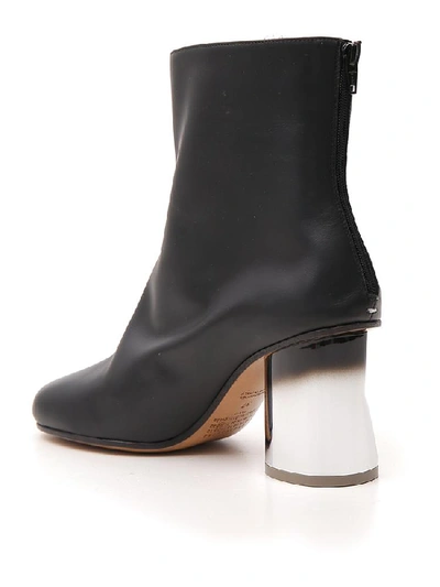 Shop Maison Margiela Contrast Heel Ankle Boots In Black