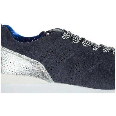 Shop Hogan Rebel Logo Panel Sneakers In Blue