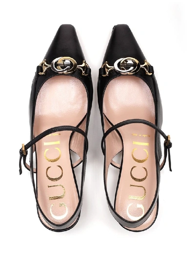 Shop Gucci Zumi Slingback Pumps In Black