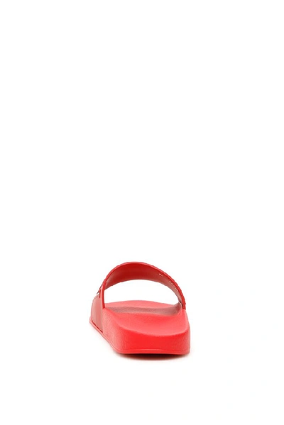 Shop Valentino Vltn Slides In Red