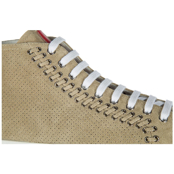 Prada Women's Shoes High Top Suede Trainers Sneakers In ...