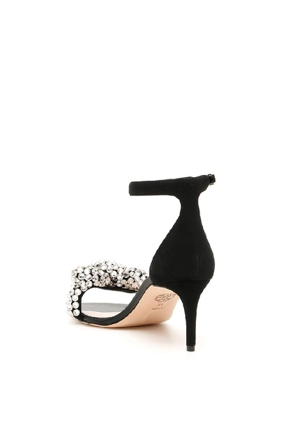 Shop Alexander Mcqueen Embellished Ankle Strap Heeled Sandals In Black