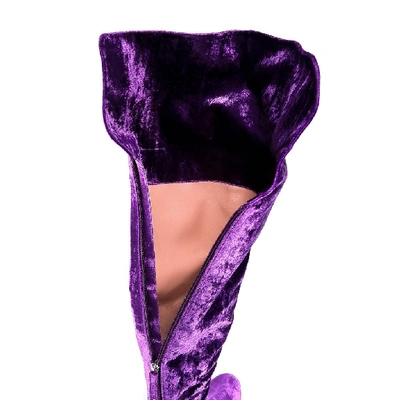 Shop Alberta Ferretti Over The Knee Boots In Purple