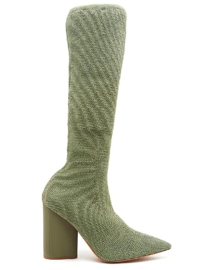 Shop Yeezy Stretch Boots In Green
