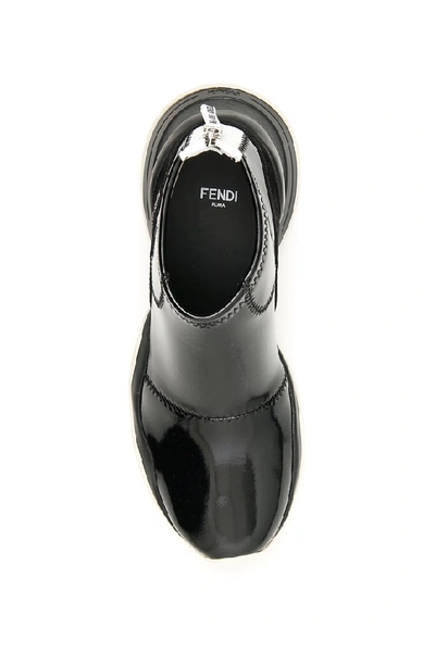 Shop Fendi Logo Glossy Effect High Top Sneakers In Multi
