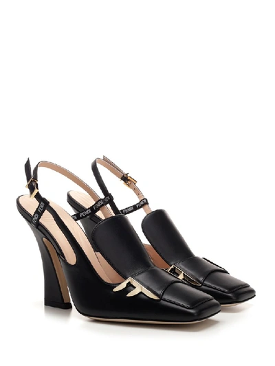 Shop Fendi Ffreedom Slingback Pumps In Black