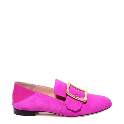 Shop Bally Suede Loafers In Pink