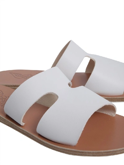 Shop Ancient Greek Sandals Apteros Slide Sandals In White