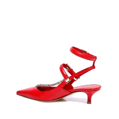 Shop Valentino Chain Detail Pumps In Red
