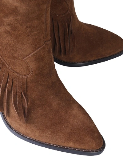 Shop Ash Elison Fringe Detail Boots In Brown