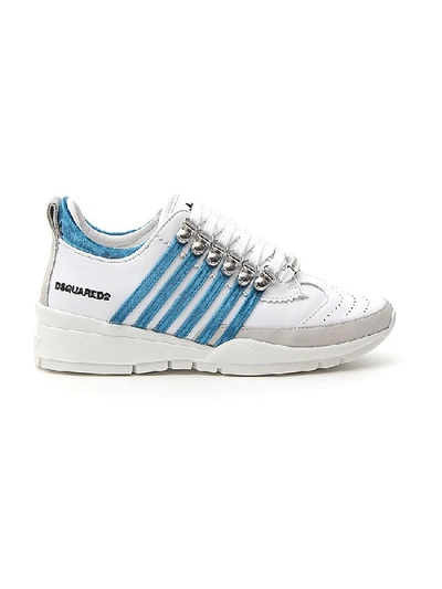 Shop Dsquared2 251 Side Striped Sneakers In Biancoazzurro