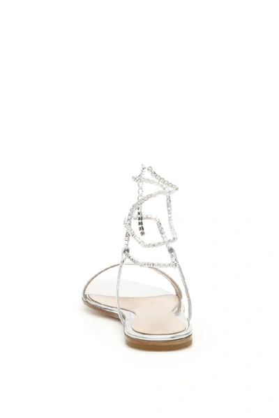 Shop Gianvito Rossi Serena Flat Sandals In Silver