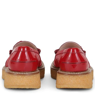 Shop Tod's Platform Sole Loafers In Red