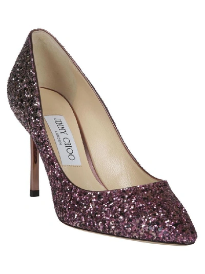 Shop Jimmy Choo Romy 85 Glitter Pumps In Multi