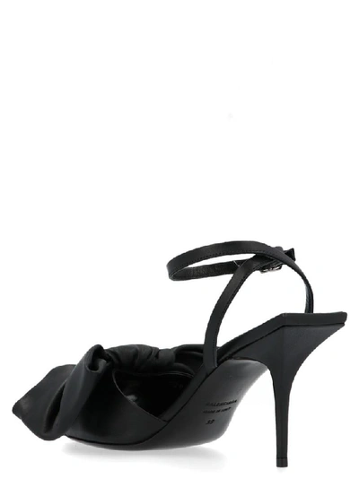 Shop Balenciaga Bow Detail Sandals In Black