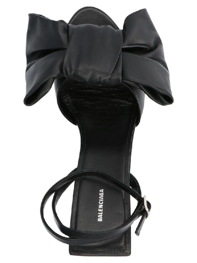 Shop Balenciaga Bow Detail Sandals In Black