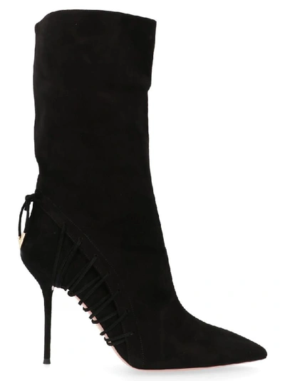 Shop Aquazzura Stiletto Heel Ankle Boots In Black