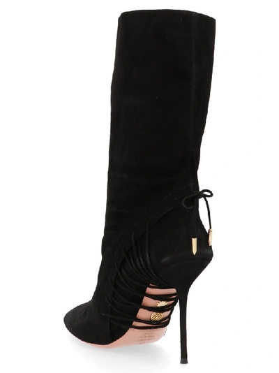 Shop Aquazzura Stiletto Heel Ankle Boots In Black