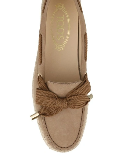 Shop Tod's Braided Sole Espadrilles In Beige