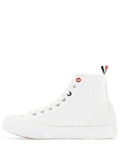 Shop Thom Browne Vulcanized High-top Sneakers In White