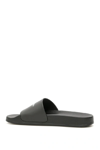 Shop Stella Mccartney Logo Slides In Black