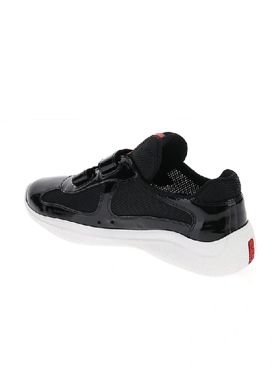 Shop Prada Velcro Strap Contrasting Panelled Sneakers In Multi