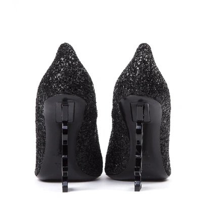 Shop Saint Laurent Opium 85 Glitter Pumps In Black