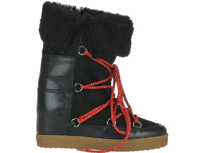 Shop Isabel Marant High Top Fur Boots In Black