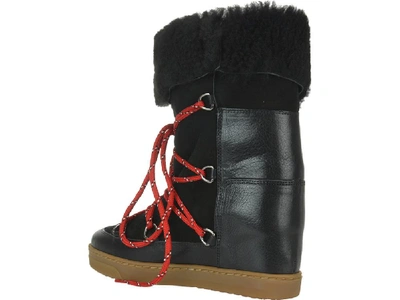 Shop Isabel Marant High Top Fur Boots In Black