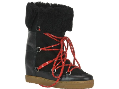 Shop Isabel Marant High Top Fur Boots In Black