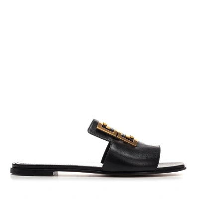 Shop Givenchy 4g Logo Buckle Slides In Black