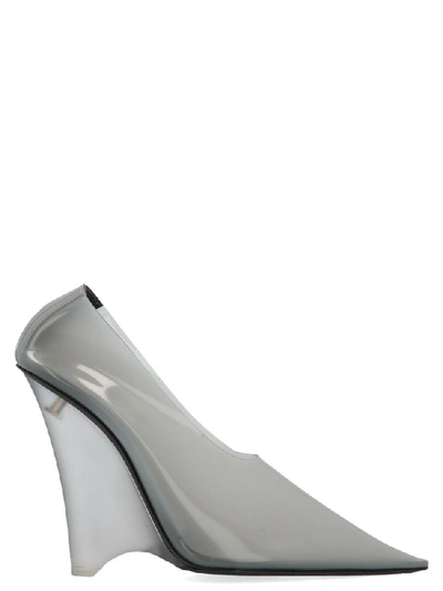 Shop Yeezy Transparent Pointed Toe Pumps In Grey