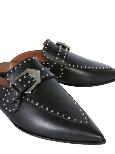 Shop Givenchy Studded Mules In Black