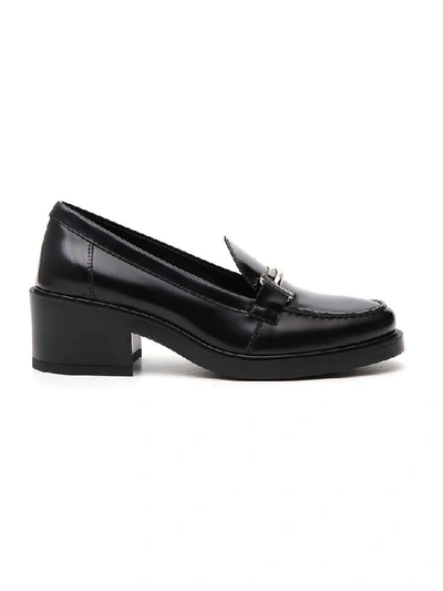 Shop Tod's Block Heel Loafers In Black