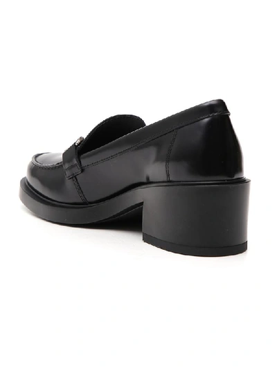 Shop Tod's Block Heel Loafers In Black