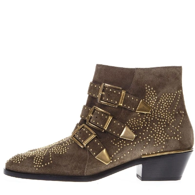 Shop Chloé Susanna Suede Ankle Boots In Light Brown