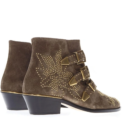 Shop Chloé Susanna Suede Ankle Boots In Light Brown