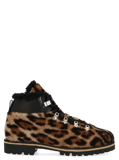 Shop Yves Salomon X Moon Boot Leopard Print Ankle Boots In Multi